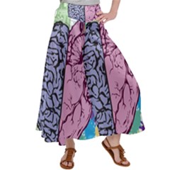 Brain Heart Balance Emotion Women s Satin Palazzo Pants