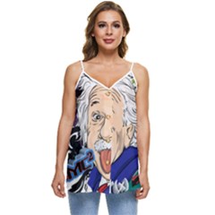 Albert Einstein Physicist Casual Spaghetti Strap Chiffon Top