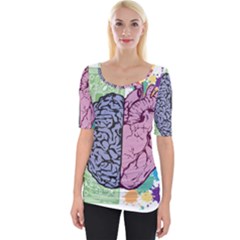 Brain Heart Balance Emotion Wide Neckline T-shirt