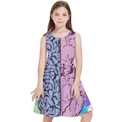 Brain Heart Balance Emotion Kids  Skater Dress by Maspions