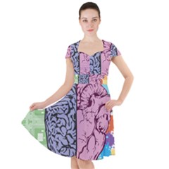 Brain Heart Balance Emotion Cap Sleeve Midi Dress