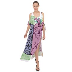 Brain Heart Balance Emotion Maxi Chiffon Cover Up Dress