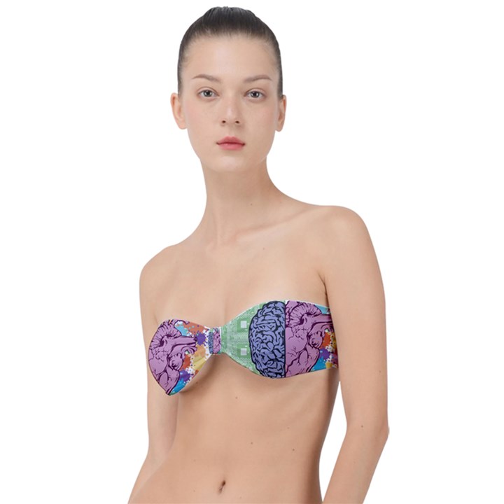 Brain Heart Balance Emotion Classic Bandeau Bikini Top 