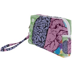 Brain Heart Balance Emotion Wristlet Pouch Bag (small)