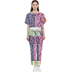 Brain Heart Balance Emotion Batwing Lightweight Chiffon Jumpsuit