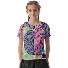 Brain Heart Balance Emotion Kids  Frill Chiffon Blouse by Maspions