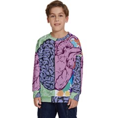 Brain Heart Balance Emotion Kids  Crewneck Sweatshirt