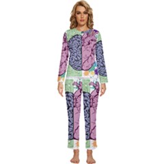 Brain Heart Balance Emotion Womens  Long Sleeve Lightweight Pajamas Set