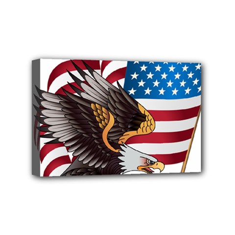 American Eagle Clip Art Mini Canvas 6  X 4  (stretched)