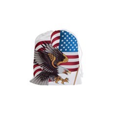 American Eagle Clip Art Drawstring Pouch (small) by Maspions