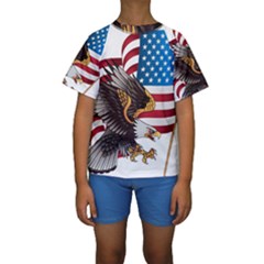 American Eagle Clip Art Kids  Short Sleeve Swimwear by Maspions