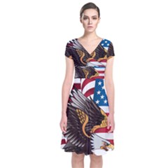 American Eagle Clip Art Short Sleeve Front Wrap Dress by Maspions