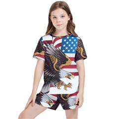 American Eagle Clip Art Kids  T-shirt And Sports Shorts Set