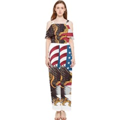 American Eagle Clip Art Draped Sleeveless Chiffon Jumpsuit