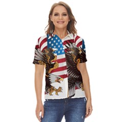 American Eagle Clip Art Women s Short Sleeve Double Pocket Shirt