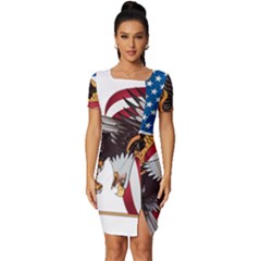 American Eagle Clip Art Fitted Knot Split End Bodycon Dress by Maspions