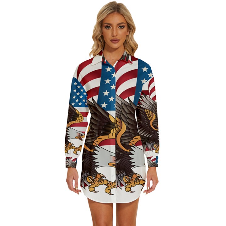 American Eagle Clip Art Womens Long Sleeve Shirt Dress