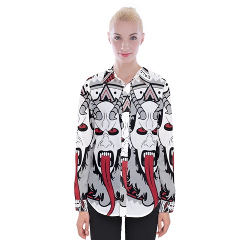 Krampus Womens Long Sleeve Shirt by Maspions