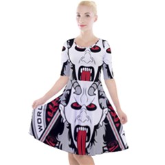 Krampus Quarter Sleeve A-line Dress by Maspions