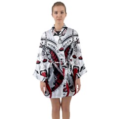 Krampus Long Sleeve Satin Kimono by Maspions