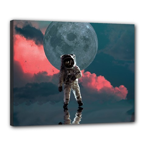 Astronaut Moon Space Nasa Planet Canvas 20  X 16  (stretched) by Maspions