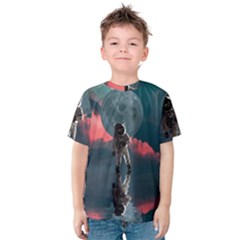 Astronaut Moon Space Nasa Planet Kids  Cotton T-shirt