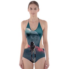 Astronaut Moon Space Nasa Planet Cut-out One Piece Swimsuit