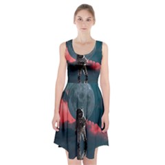 Astronaut Moon Space Nasa Planet Racerback Midi Dress