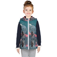 Astronaut Moon Space Nasa Planet Kids  Hooded Puffer Vest