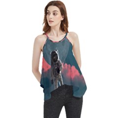 Astronaut Moon Space Nasa Planet Flowy Camisole Tank Top