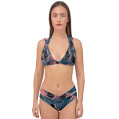 Astronaut Moon Space Nasa Planet Double Strap Halter Bikini Set by Maspions