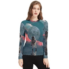 Astronaut Moon Space Nasa Planet Women s Long Sleeve Rash Guard