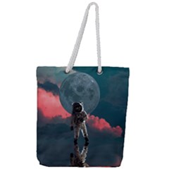 Astronaut Moon Space Nasa Planet Full Print Rope Handle Tote (large)