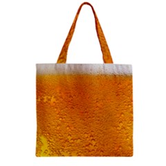 Beer Bubbles Pattern Zipper Grocery Tote Bag