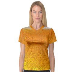 Beer Bubbles Pattern V-neck Sport Mesh T-shirt