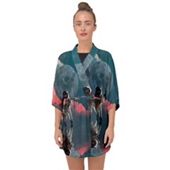 Astronaut Moon Space Nasa Planet Half Sleeve Chiffon Kimono