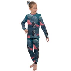 Astronaut Moon Space Nasa Planet Kids  Long Sleeve Set 