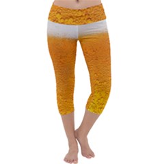 Beer Bubbles Pattern Capri Yoga Leggings