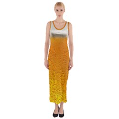 Beer Bubbles Pattern Fitted Maxi Dress