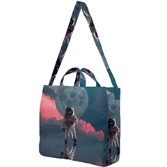 Astronaut Moon Space Nasa Planet Square Shoulder Tote Bag by Maspions