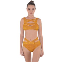 Beer Bubbles Pattern Bandaged Up Bikini Set 