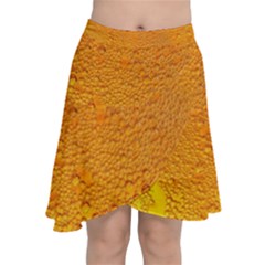 Beer Bubbles Pattern Chiffon Wrap Front Skirt