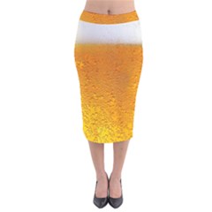 Beer Bubbles Pattern Velvet Midi Pencil Skirt