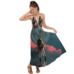 Astronaut Moon Space Nasa Planet Backless Maxi Beach Dress