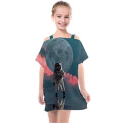 Astronaut Moon Space Nasa Planet Kids  One Piece Chiffon Dress