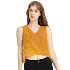 Beer Bubbles Pattern V-neck Cropped Tank Top