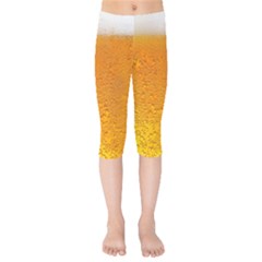 Beer Bubbles Pattern Kids  Capri Leggings 