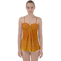 Beer Bubbles Pattern Babydoll Tankini Top