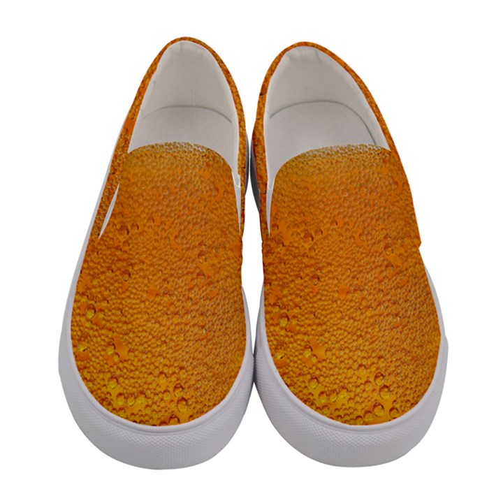 Beer Bubbles Pattern Women s Canvas Slip Ons