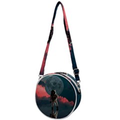 Astronaut Moon Space Nasa Planet Crossbody Circle Bag by Maspions